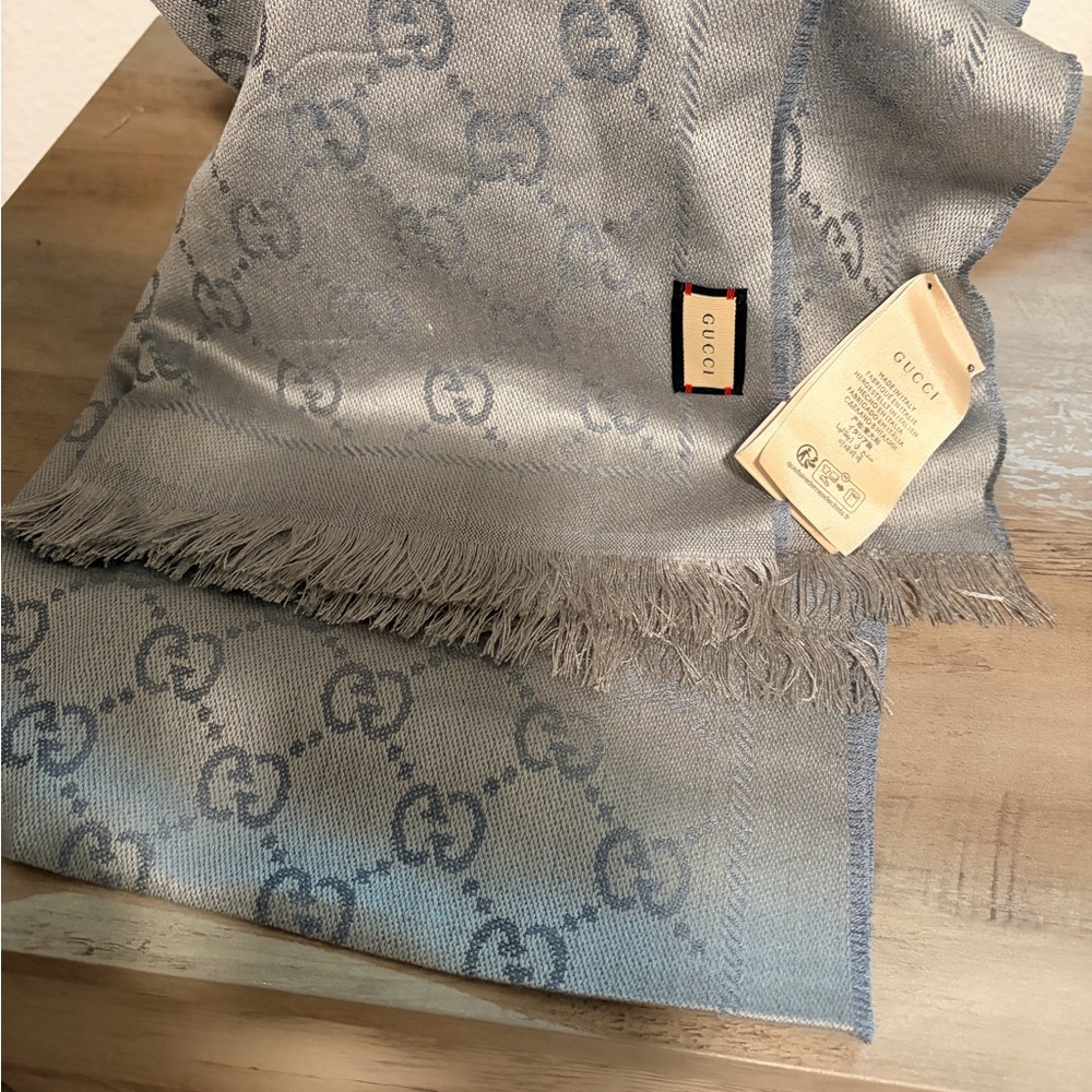 Gucci Blue Monogram Scarf
